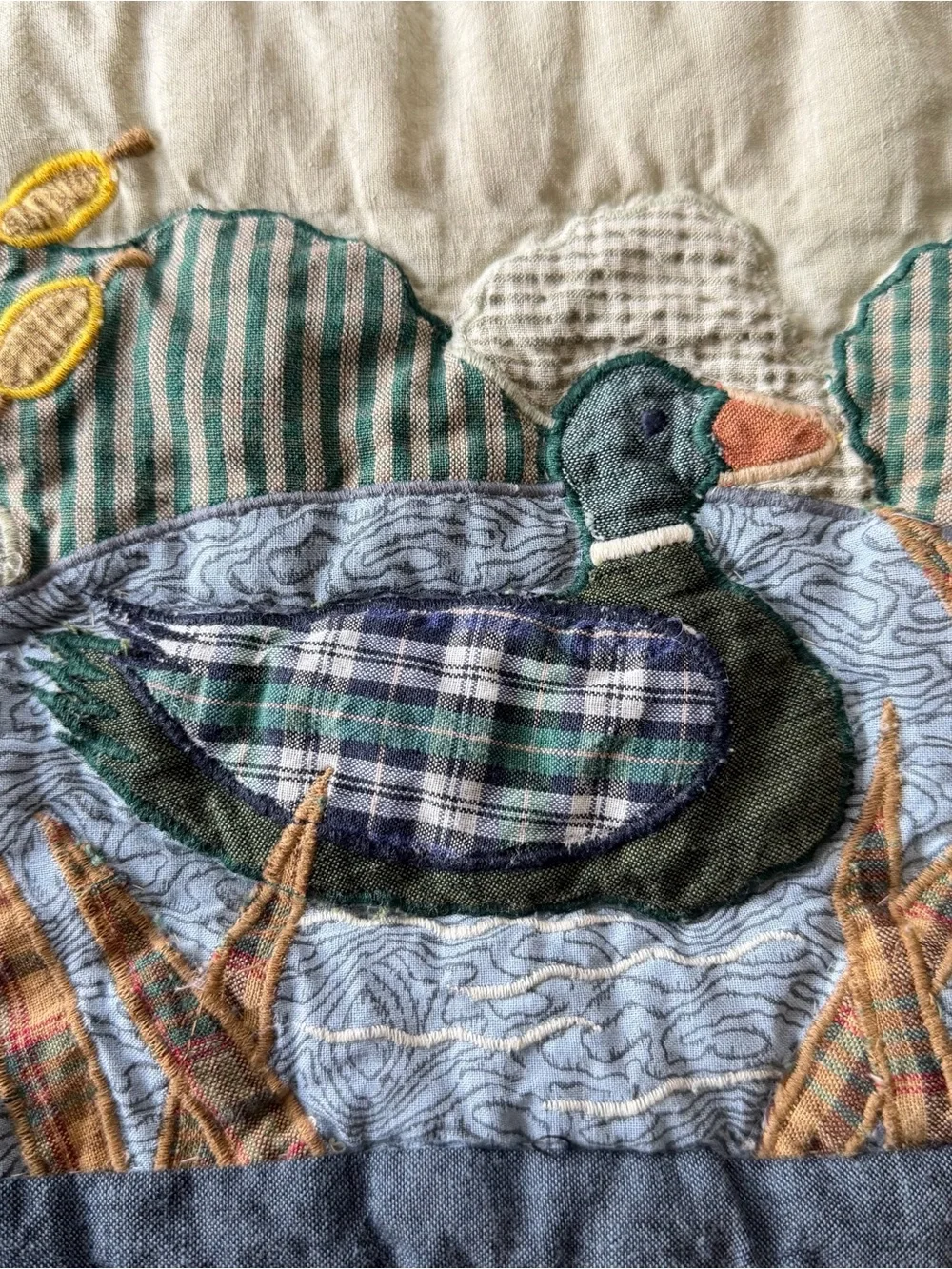 Rustic Lodge Moose Duck Applique Quilt 52x62 Cabin Woodland Wildlife Throw